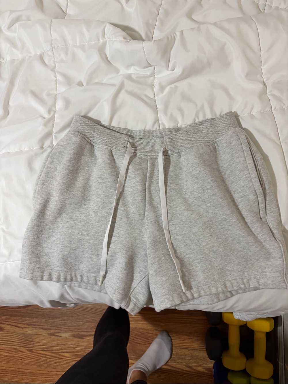 lululemon athletica Heather Gray Drawstring Athletic Shorts